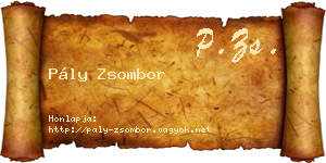 Pály Zsombor névjegykártya